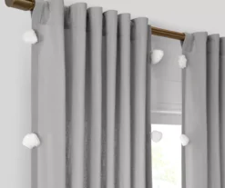 Ardmore Gray Tassel-Accent Light-Filtering Rod Pocket Curtain Panel, (84") -Cheap Home Store 810605644 810605645 810605646 810605647 A8 3 3