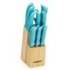 Aqua Sky Soft Grip 14-Piece Knife Block Set -Cheap Home Store 810607572 A0 1