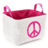 Euphoric Expression White & Pink Peace Sign Canvas Storage Tote -Cheap Home Store 810607909 A0 1
