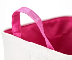 Euphoric Expression White & Pink Peace Sign Canvas Storage Tote -Cheap Home Store 810607909 A8 1