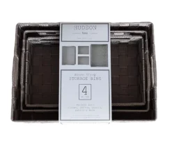 Taupe 4-Piece Woven Strap Storage Bin Set -Cheap Home Store 810613673 A0 5