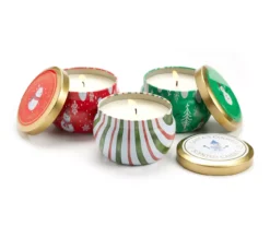 Fresh Balsam, Santa's Cookies & Cinnamon Cheer Snowman Tin Candle Gift Set, 3-Pack -Cheap Home Store 810613788 A0 2