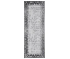 My Magic Carpet Dardon Gray Scallop-Border Washable Runner Rug, (2.5' X 7')