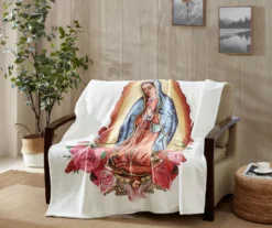 White & Red Our Lady Of Guadalupe Fleece Raschel Throw, (50" X 60") -Cheap Home Store 810616372 B0 3