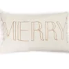 "Merry / Joy" White & Red Reversible Throw Pillow
