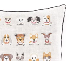 "Gangs All Here" Beige Dogs Embroidered Square Throw Pillow -Cheap Home Store 810617170 A8 2 1