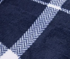 Navy & White Plaid Twin/Full Velvet Plush Blanket -Cheap Home Store 810617521 810617523 A8 2
