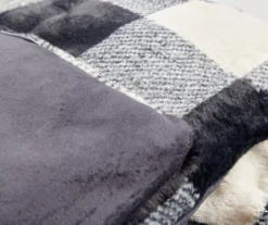 Black & White Buffalo Check Faux Fur King Comforter -Cheap Home Store 810617563 810617564 A8 4 2