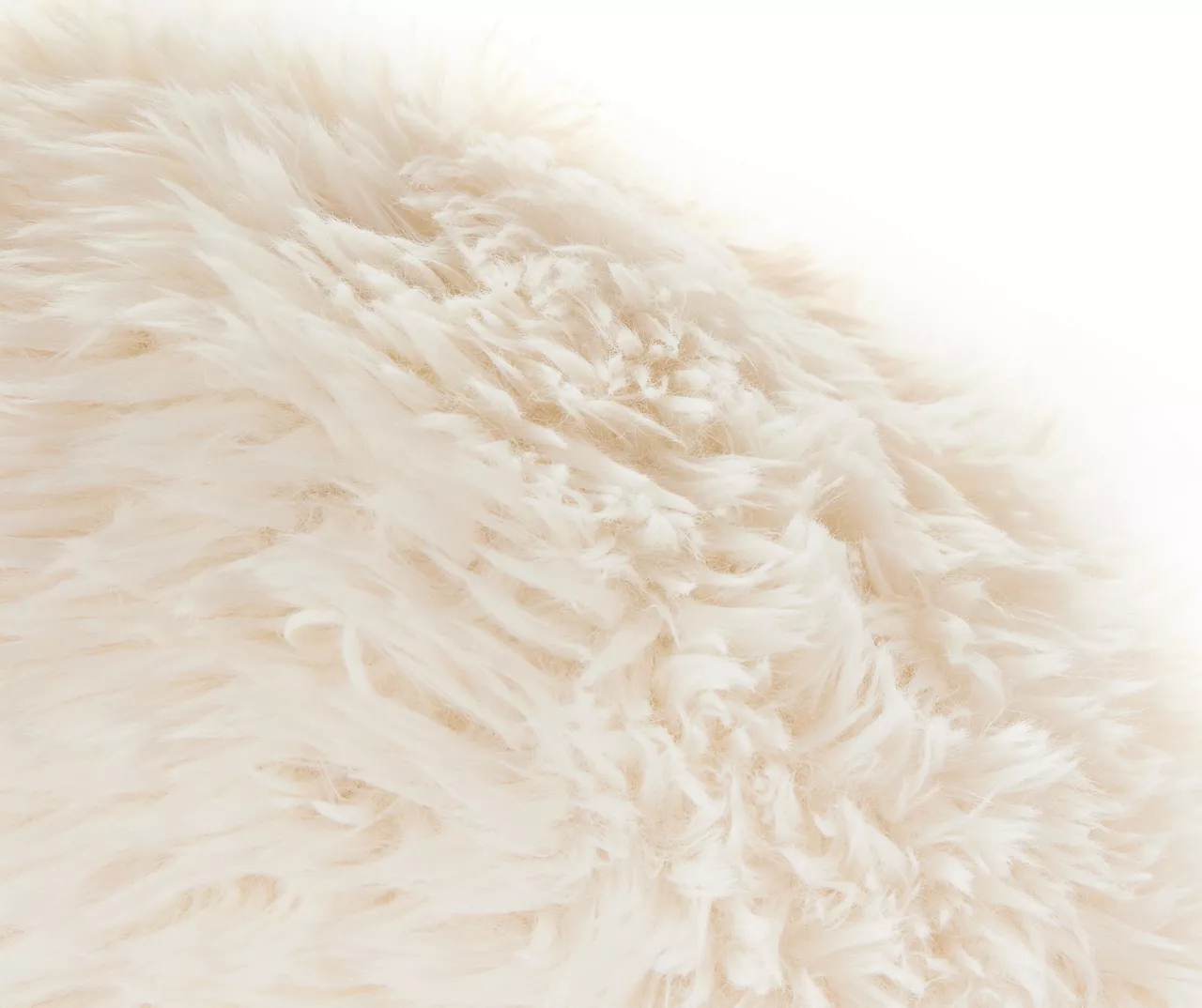 Cream Faux Fur Round Throw Pillow 3 Cream Faux Fur Round Throw Pillow - Image 2