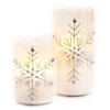 Silver Glitter & Gem Snowflake 2-Piece LED Pillar Candle Set -Cheap Home Store 810617611 A0