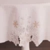 Frosted Forest White & Silver Cutout Snowflake Fabric Tablecloth -Cheap Home Store 810617782 A0