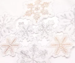 Frosted Forest White & Silver Cutout Snowflake Fabric Tablecloth -Cheap Home Store 810617785 810617784 810617783 810617782 A8 1
