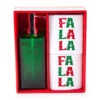 "Fa La La" Green & Red 3-Piece Soap Pump & Towel Set