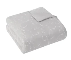 Casa Gray & White Embroidered Floral Comforter Set -Cheap Home Store 810621423 810621424 A8 3