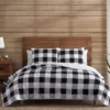 Black & White Buffalo Check Plush Full/Queen 3-Piece Quilt Set -Cheap Home Store 810625029 A0 1
