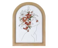 Woman With Floral Arch Framed Art, (12" X 16")