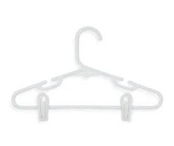 White Kids' Hangers With Clips, 18-Pack