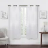 White Velvet Abstract Blackout Grommet Curtain Panel Pair, (63") -Cheap Home Store 810651221 A0 1