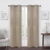 Taupe Velvet Abstract Blackout Grommet Curtain Panel Pair, (84") 1 Taupe Velvet Abstract Blackout Grommet Curtain Panel Pair, (84") -Cheap Home Store 810651223 A0 1