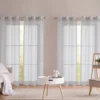 Angela Gray Sheer Stripe 4-Piece Curtain Panel Set, (84")