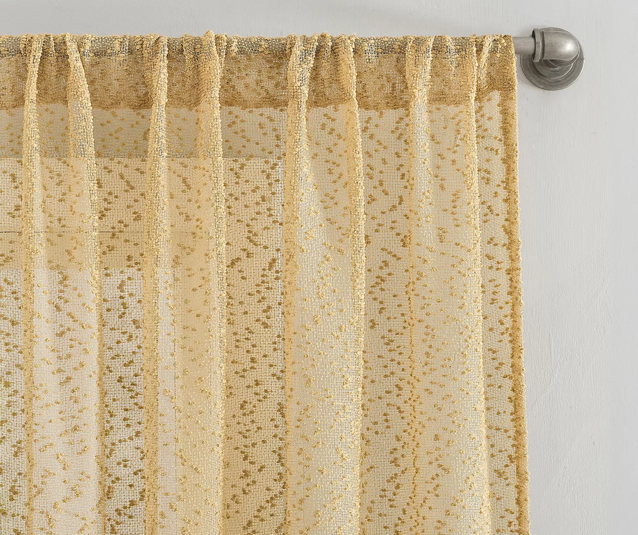 Tinsley Gold Boucle Light-Filtering Rod Pocket Curtain Panel, (84") 5 Tinsley Gold Boucle Light-Filtering Rod Pocket Curtain Panel, (84") - Image 3