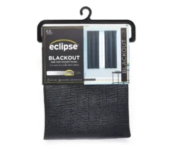 Black Blackout Rod Pocket Curtain Panel, (63")