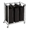 Black Easy Load Triple Laundry Sorter -Cheap Home Store 810669663 A0 1