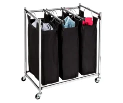 Black Easy Load Triple Laundry Sorter -Cheap Home Store 810669663 A0 8