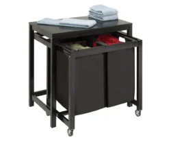 Black Double Laundry Sorter & Folding Table -Cheap Home Store 810669666 A0 2