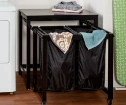 Black Double Laundry Sorter & Folding Table -Cheap Home Store 810669666 A0 3