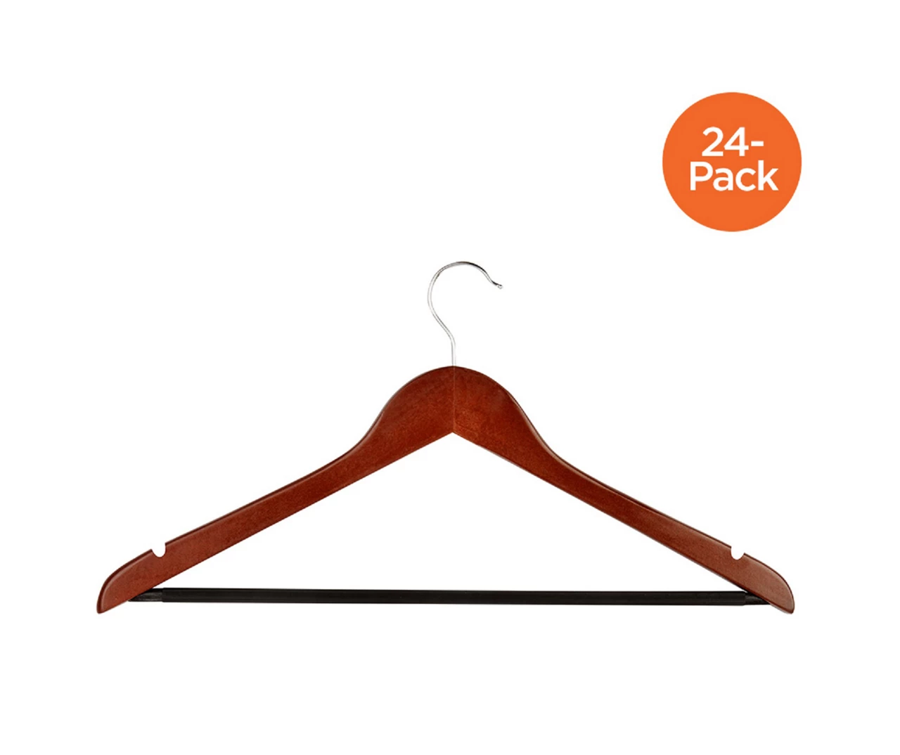 Cherry Finish Non-Slip Swivel Hangers, 24-Pack 5 Cherry Finish Non-Slip Swivel Hangers, 24-Pack - Image 3