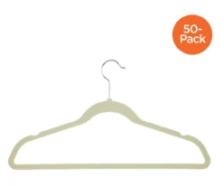White Slim-Profile Non-Slip Velvet Hangers, 50-Pack -Cheap Home Store 810669676 A0 3