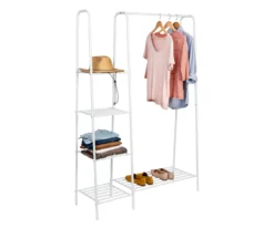 White A-Frame Freestanding Closet With Rack & Shelves -Cheap Home Store 810669686 A0 7