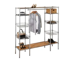 Silver & Brown Box-Frame Freestanding Closet With Shelves -Cheap Home Store 810669687 A0 3