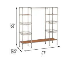 Silver & Brown Box-Frame Freestanding Closet With Shelves -Cheap Home Store 810669687 A0 4