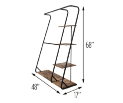 Black & Brown Z-Frame Double-Rod Freestanding Closet With Shelves -Cheap Home Store 810669689 A0 3