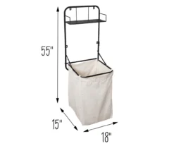 Black Wall-Mounted Hamper With Shelf -Cheap Home Store 810669717 A0 10