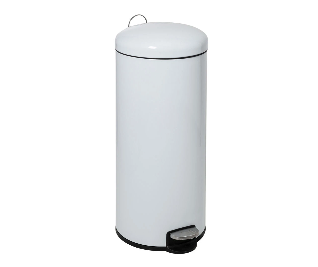 White Stainless Steel 8-Gal. Round Pedal Soft-Close Trash Can 3 White Stainless Steel 8-Gal. Round Pedal Soft-Close Trash Can