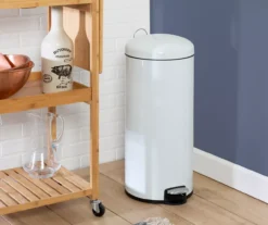 White Stainless Steel 8-Gal. Round Pedal Soft-Close Trash Can 16 White Stainless Steel 8-Gal. Round Pedal Soft-Close Trash Can -Cheap Home Store 810669726 A0 7