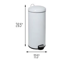 White Stainless Steel 8-Gal. Round Pedal Soft-Close Trash Can 17 White Stainless Steel 8-Gal. Round Pedal Soft-Close Trash Can -Cheap Home Store 810669726 A0 8