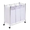 White & Chrome Urban Triple Laundry Sorter -Cheap Home Store 810669745 A0 1