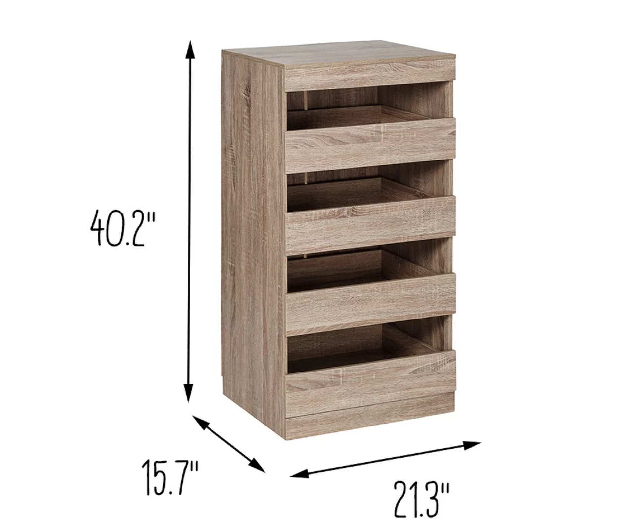 Brown 4-Drawer Stackable Storage Cabinet 11 Brown 4-Drawer Stackable Storage Cabinet - Image 9