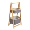 Gray & Natural Bamboo 2-Tier Collapsible A-Frame Shelf -Cheap Home Store 810669747 A0 1