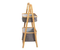 Gray & Natural Bamboo 2-Tier Collapsible A-Frame Shelf -Cheap Home Store 810669747 A0 3