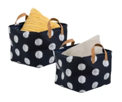 Navy & White Dots Canvas Storage Totes, 2-Pack 11 Navy & White Dots Canvas Storage Totes, 2-Pack -Cheap Home Store 810669749 A0 5