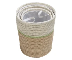 Natural & Tan 3-Piece Paper Straw Nesting Storage Basket Set -Cheap Home Store 810669761 A0 3