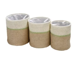 Natural & Tan 3-Piece Paper Straw Nesting Storage Basket Set -Cheap Home Store 810669761 A0 6