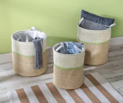 Natural & Tan 3-Piece Paper Straw Nesting Storage Basket Set -Cheap Home Store 810669761 A0 7