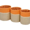 Natural & Orange 3-Piece Paper Straw Nesting Storage Basket Set 2 Natural & Orange 3-Piece Paper Straw Nesting Storage Basket Set -Cheap Home Store 810669763 A0 1