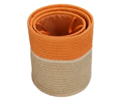 Natural & Orange 3-Piece Paper Straw Nesting Storage Basket Set 15 Natural & Orange 3-Piece Paper Straw Nesting Storage Basket Set -Cheap Home Store 810669763 A0 5